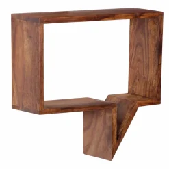 Wohnen Designermöbel*Designer Wandregal Set Hoslo aus Massivholz Sheesham (zweiteilig)