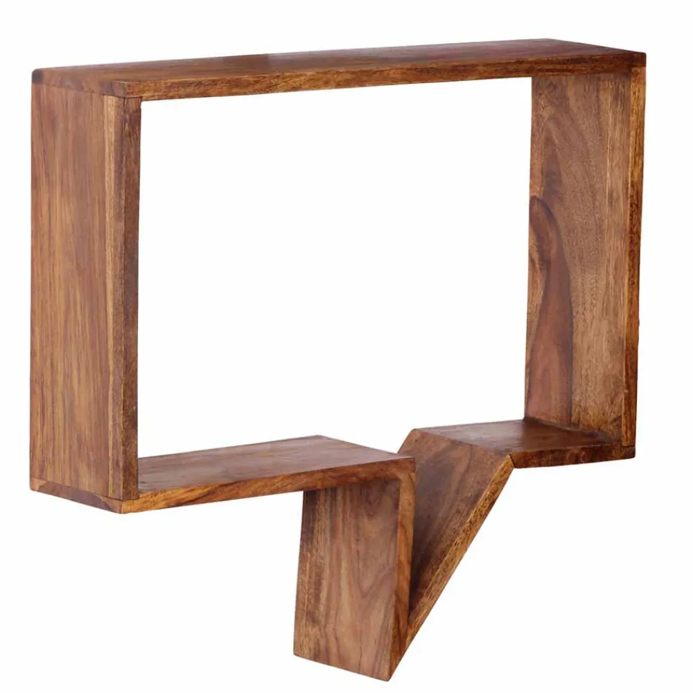 Wohnen Designermöbel*Designer Wandregal Set Hoslo aus Massivholz Sheesham (zweiteilig)