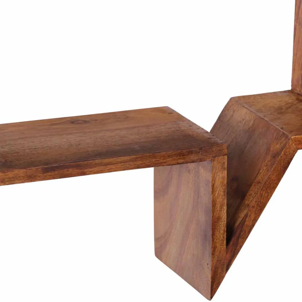 Wohnen Designermöbel*Designer Wandregal Set Hoslo aus Massivholz Sheesham (zweiteilig)
