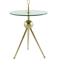 Wohnen Glasmöbel|Küchentische*Designer-Beistelltisch mit Glasplatte - Tellimo