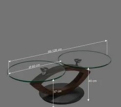 Wohnen Designermöbel*Designertisch fürs Wohnzimmer mit runden Glasplatten - Emre