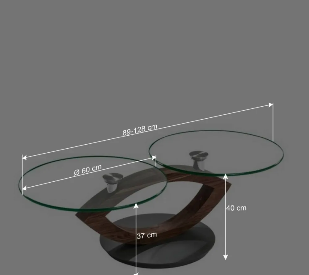 Wohnen Designermöbel*Designertisch fürs Wohnzimmer mit runden Glasplatten - Emre