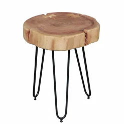 Wohnen Designermöbel*Designertisch Lariona mit Baumscheibe und Metall-Gestell