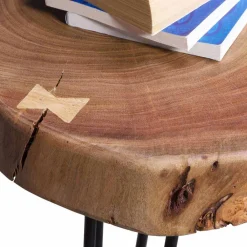 Wohnen Designermöbel*Designertisch Lariona mit Baumscheibe und Metall-Gestell