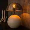 Wohnen Designer-Tischlampe in Beige und Schwarzgrau - Praseida