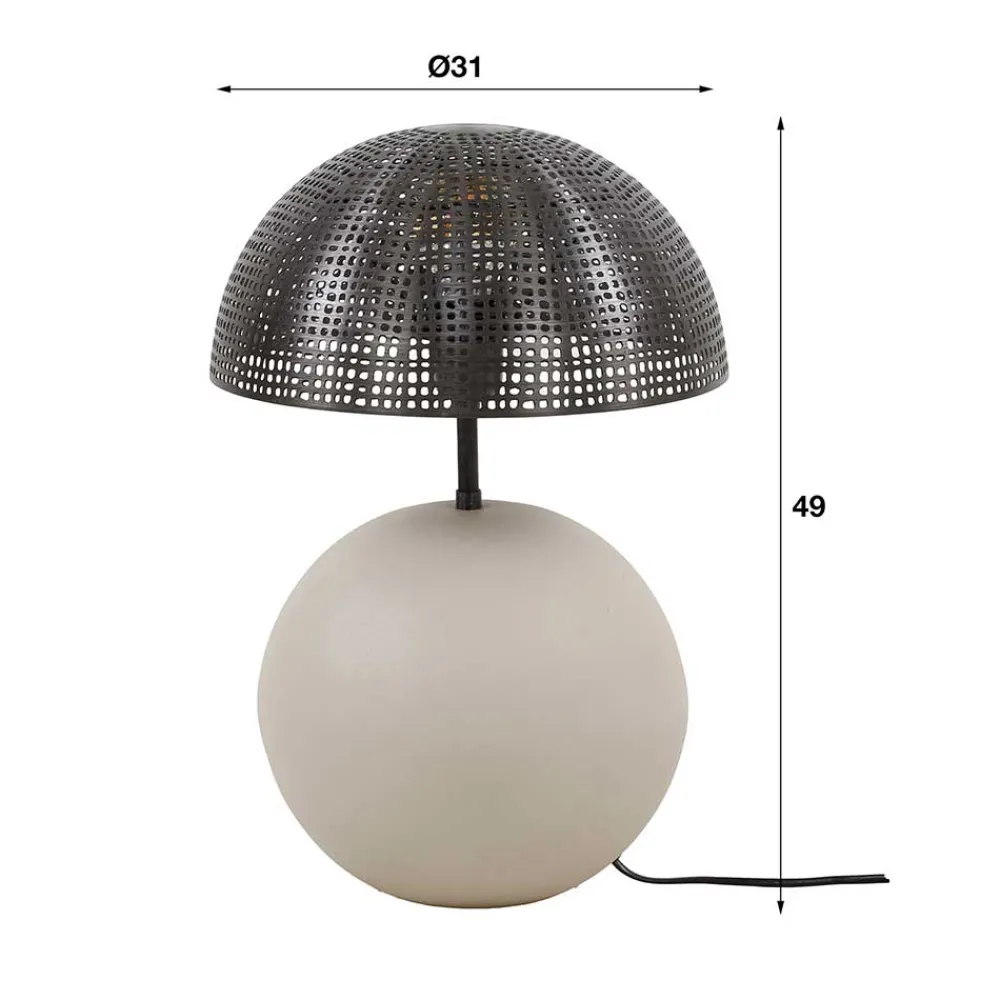Wohnen Designer-Tischlampe in Beige und Schwarzgrau - Praseida