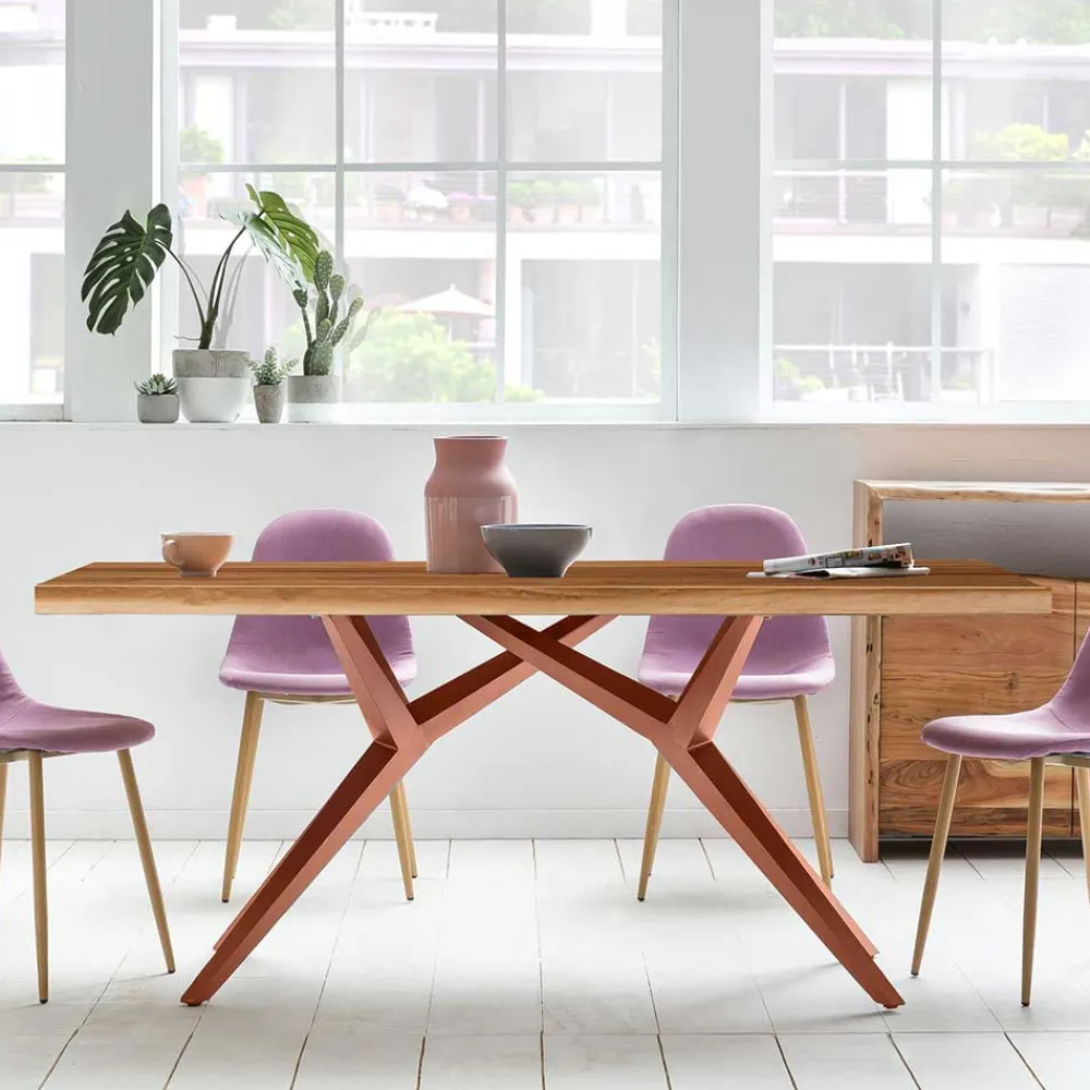 Wohnen Braune Möbel|Loft Möbel*Design-Esstisch aus Altholz Teak - Canarie