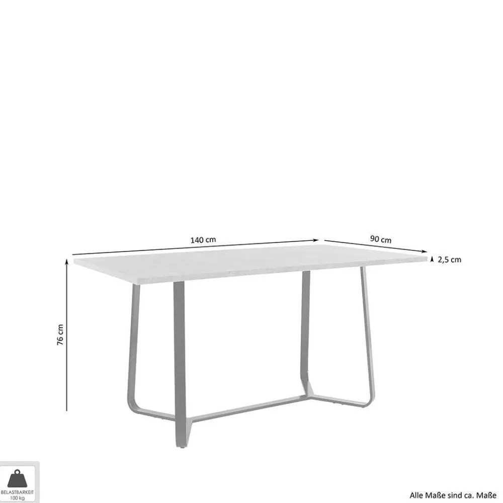Wohnen Design-Esstisch in Altholz Optik - Ponzet