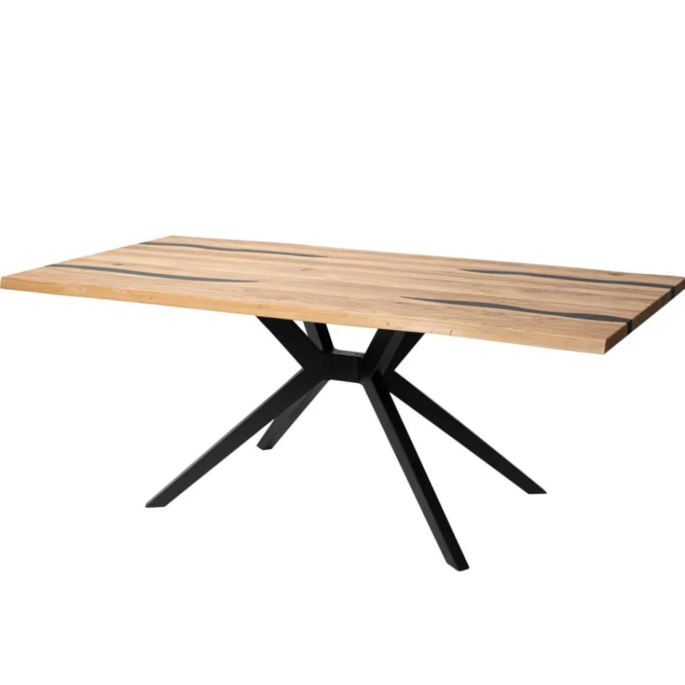 Wohnen Schwarze Möbel|Küchentische*Design-Esstisch mit Baumkanten - Slavidra