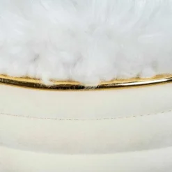 Wohnen Designhocker in Cremeweiß Samtvelours - Ganuhr