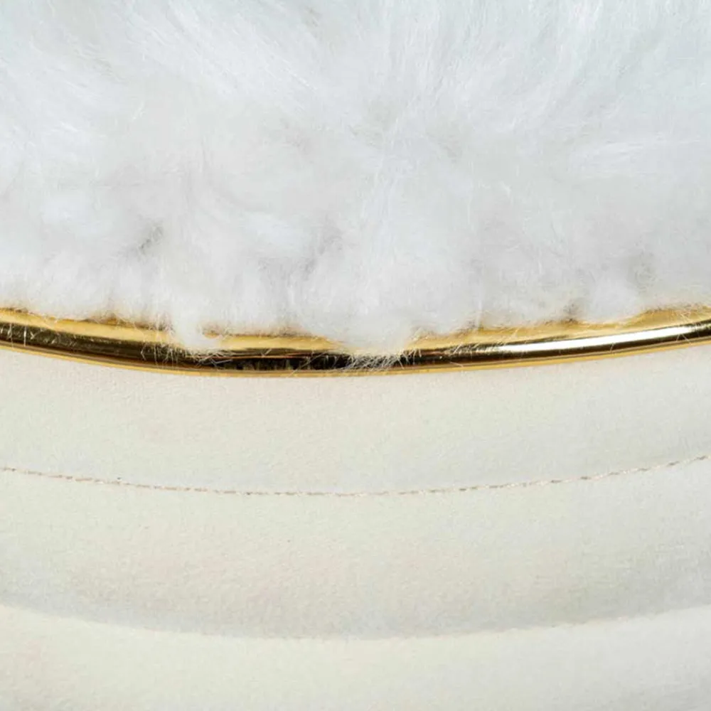 Wohnen Designhocker in Cremeweiß Samtvelours - Ganuhr