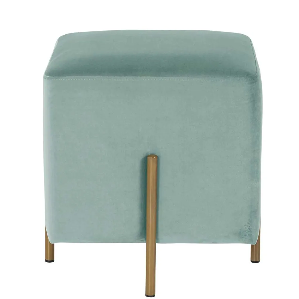 Wohnen Barhocker|Sessel & Hocker*Designhocker in Graugrün Samt - Strong