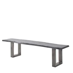 Wohnen Design-Küchenbank mit Baumkanten Akazie Grau - Salmasion