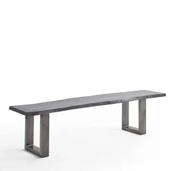 Wohnen Design-Küchenbank mit Baumkanten Akazie Grau - Salmasion