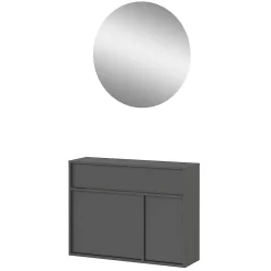 Wohnen Design-Kommode mit Spiegel Set - Flemingo (zweiteilig)