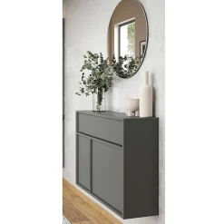 Wohnen Design-Kommode mit Spiegel Set - Flemingo (zweiteilig)