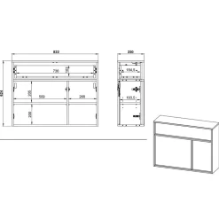 Wohnen Design-Kommode mit Spiegel Set - Flemingo (zweiteilig)
