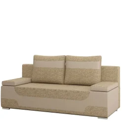 Wohnen Design-Schlafcouch in Beige Material Mix - Andiamo