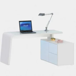 Kinder Wohnen Designschreibtisch Owiconta in Weiß