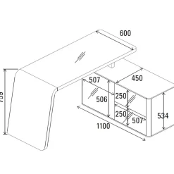 Kinder Wohnen Designschreibtisch Owiconta in Weiß
