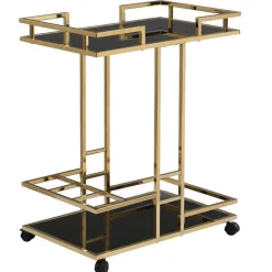 Wohnen Design-Servierwagen in Schwarz Glas - Ranieros