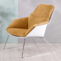 Wohnen Designsessel in Gelb und Weiß - Navarra (2er Set)