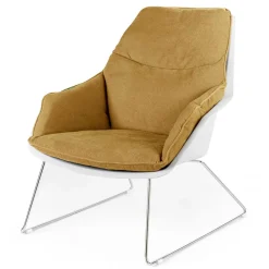 Wohnen Designsessel in Gelb und Weiß - Navarra (2er Set)