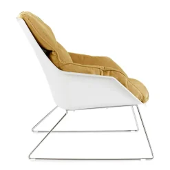 Wohnen Designsessel in Gelb und Weiß - Navarra (2er Set)