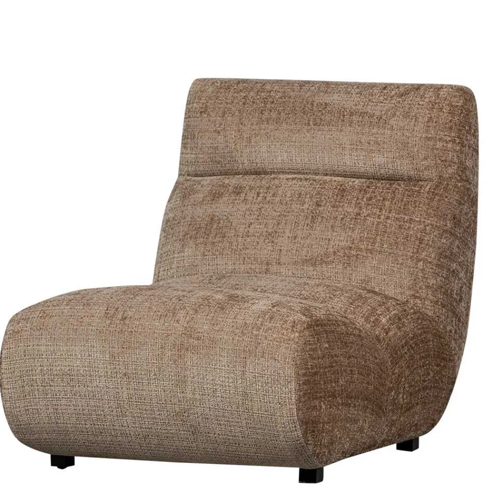 Wohnen Braune Möbel|Sessel & Hocker*Designsessel in Hellbraun Chenille - Glacita