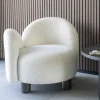 Wohnen Designsessel mit einer Armlehne in Weiß Boucle - Cisterna