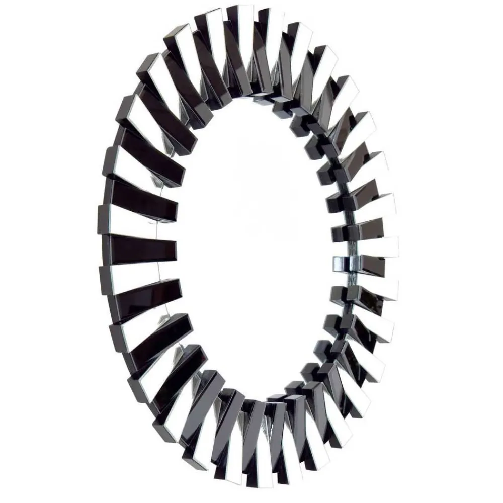 Wohnen Designspiegel in Silber und Schwarz - Yarah