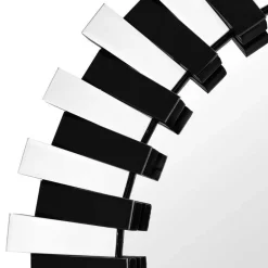 Wohnen Designspiegel in Silber und Schwarz - Yarah