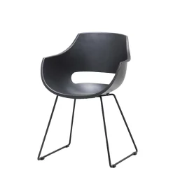 Wohnen Designstühle mit Armlehnen in Grau - Lewis (4er Set)