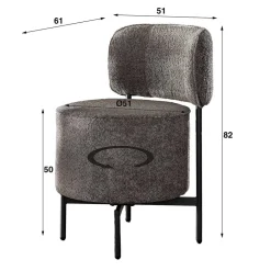 Wohnen Designstuhl in Grau Boucle - Fincher