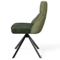 Wohnen Schwarze Möbel*Designstuhl in Grün Material Mix - Hollabrunn (2er Set)