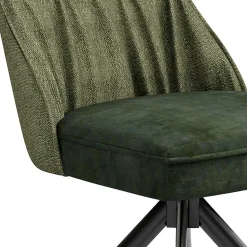 Wohnen Schwarze Möbel*Designstuhl in Grün Material Mix - Hollabrunn (2er Set)