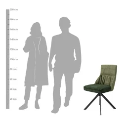 Wohnen Schwarze Möbel*Designstuhl in Grün Material Mix - Hollabrunn (2er Set)