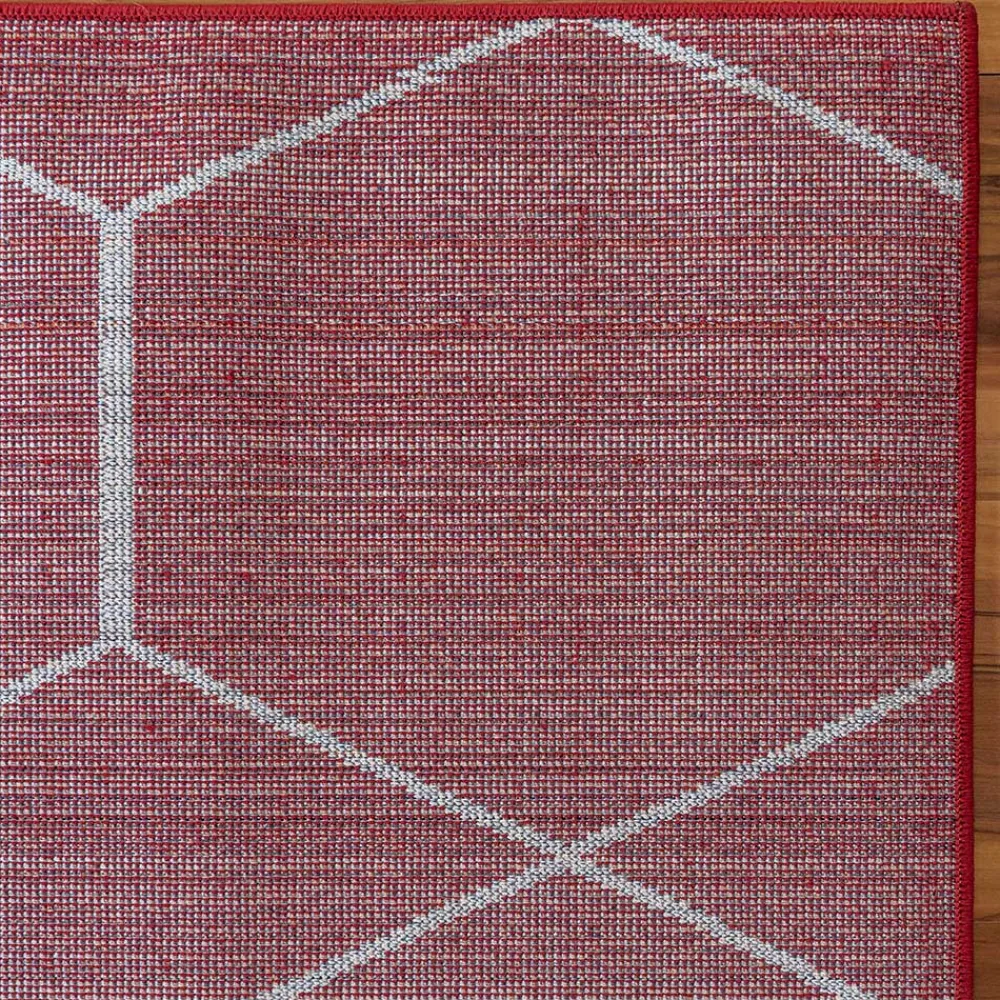 Wohnen Weiße Möbel|Skandinavische Möbel*Designteppich in Rot und Creme - Kermita