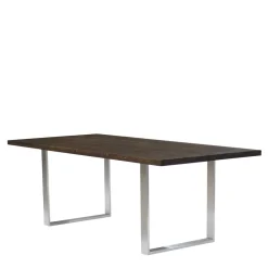 Wohnen Braune Möbel|Graue Möbel*Designtisch aus Nussbaum Holz & Edelstahl - Yocha