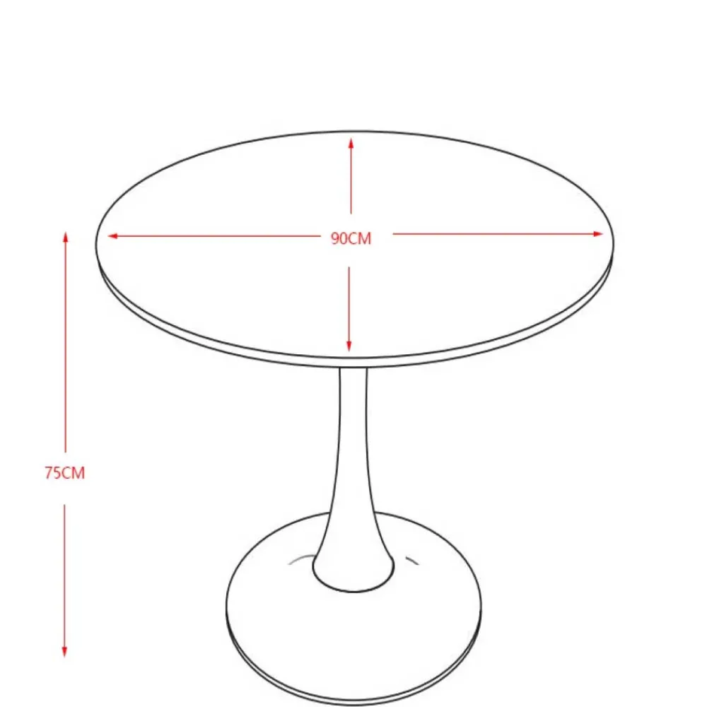 Wohnen Designtisch aus Sinterstein mit Trompetenfuß - Memphis