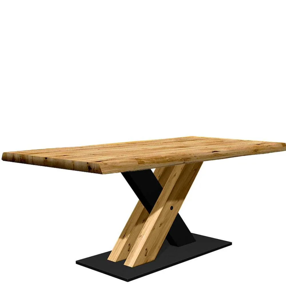 Wohnen Designtisch mit Naturkante aus Eiche - Ligurian