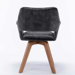 Wohnen Wohnzimmerstühle*Design-Tischsessel in Anthrazit Samt - Tiamo (2er Set)