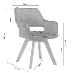 Wohnen Wohnzimmerstühle*Design-Tischsessel in Anthrazit Samt - Tiamo (2er Set)