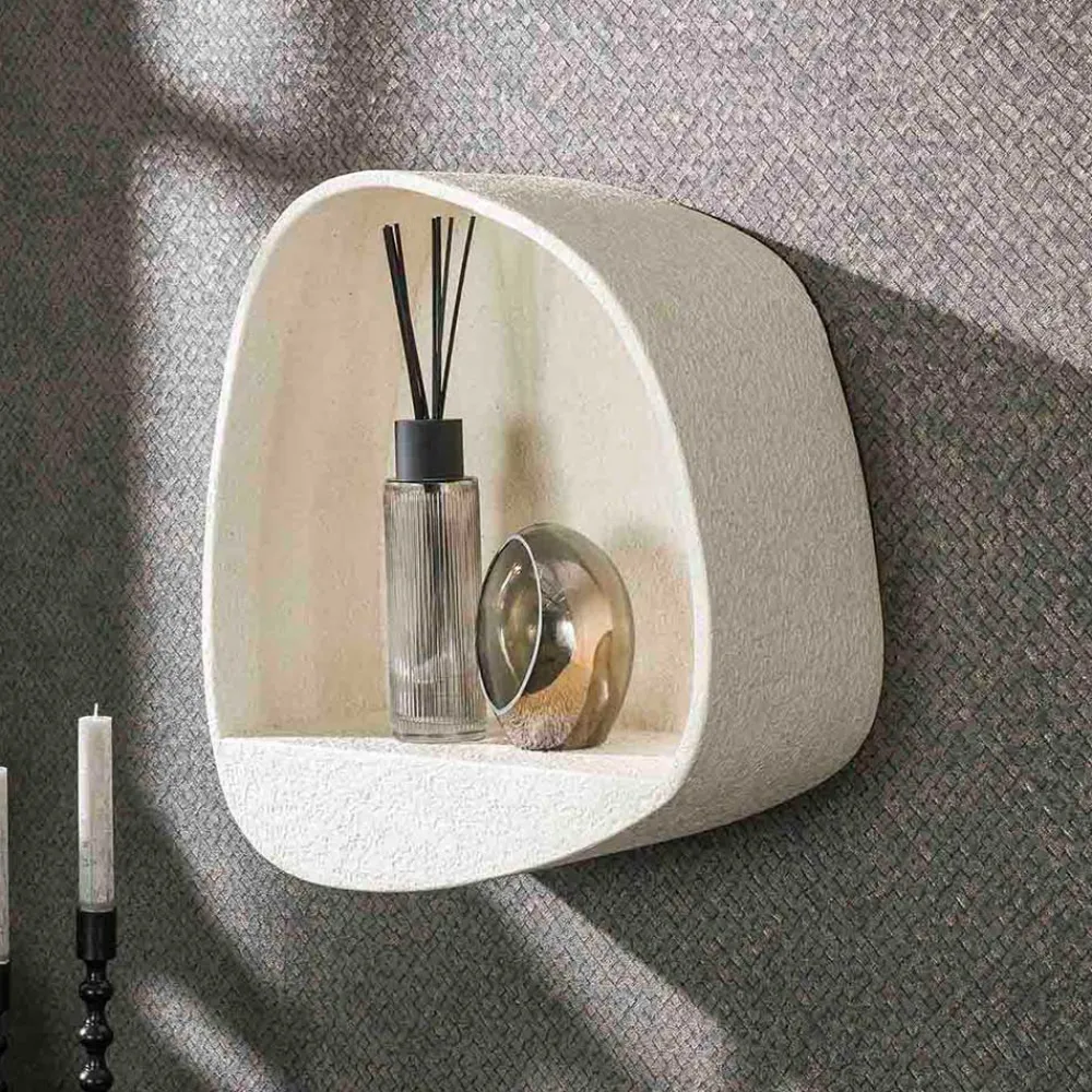 Wohnen Design-Wandregal in Beige - Mayo