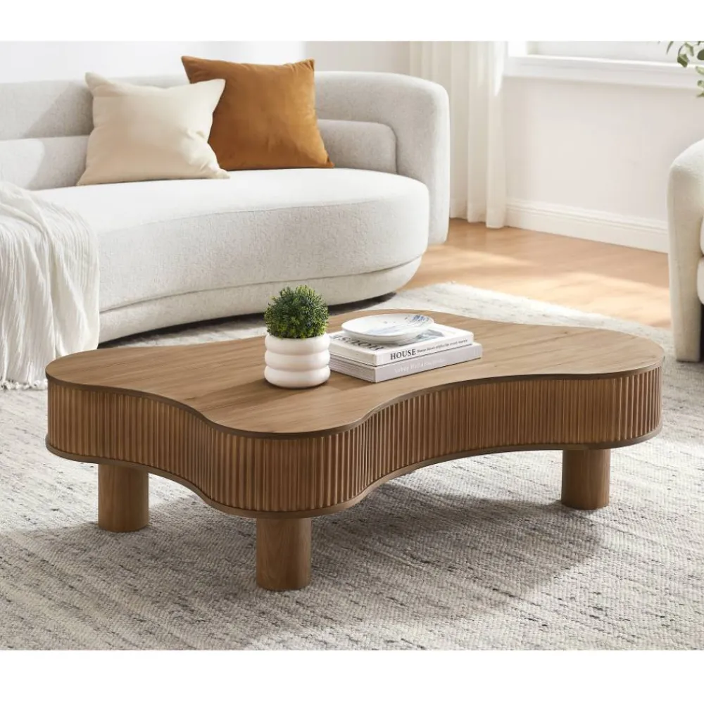 Wohnen Designermöbel*Design-Wohnzimmertisch in Walnuss Furnier - Foliage