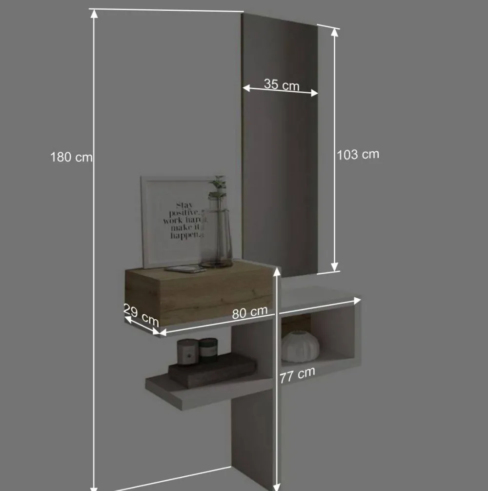 Wohnen Dielen Möbel & Spiegel in Weiß & Wildeiche - Polaris (zweiteilig)
