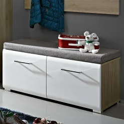 Wohnen Weiße Möbel|Schuhschränke*Dielenbank Brosgo mit Türen