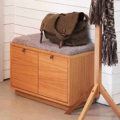 Wohnen Schuhschränke*Dielenbank Helvana mit Eiche Furnier