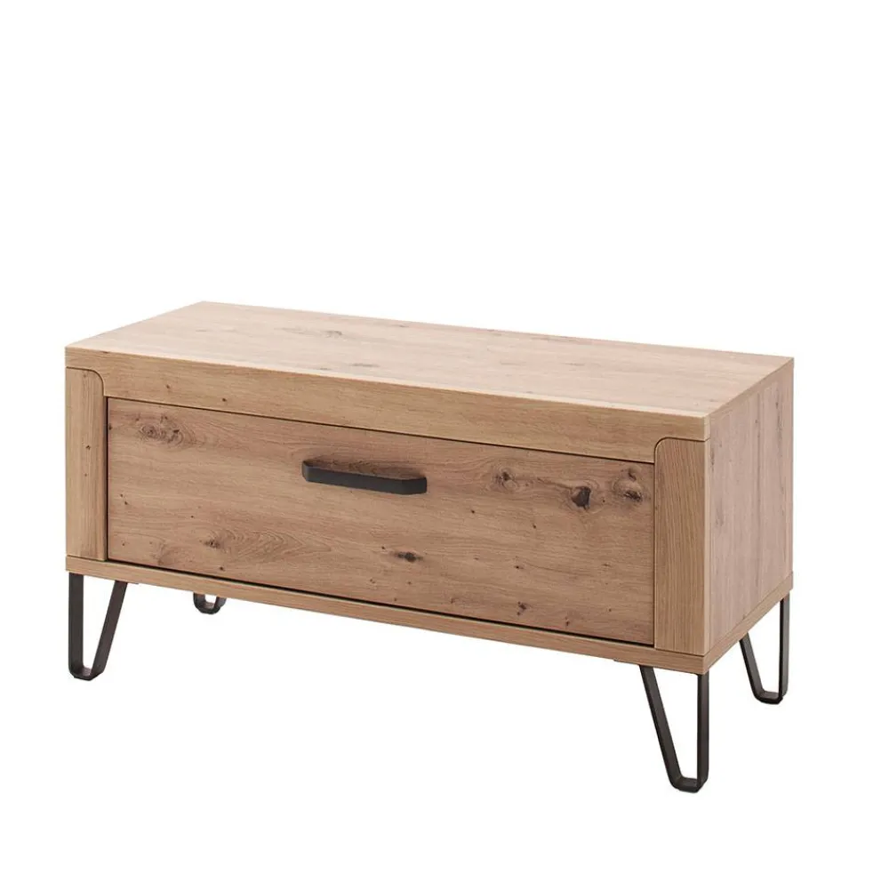 Wohnen Dielenbank in Wildeiche Optik - Carry