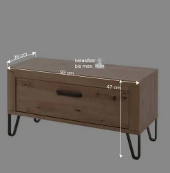 Wohnen Dielenbank in Wildeiche Optik - Carry